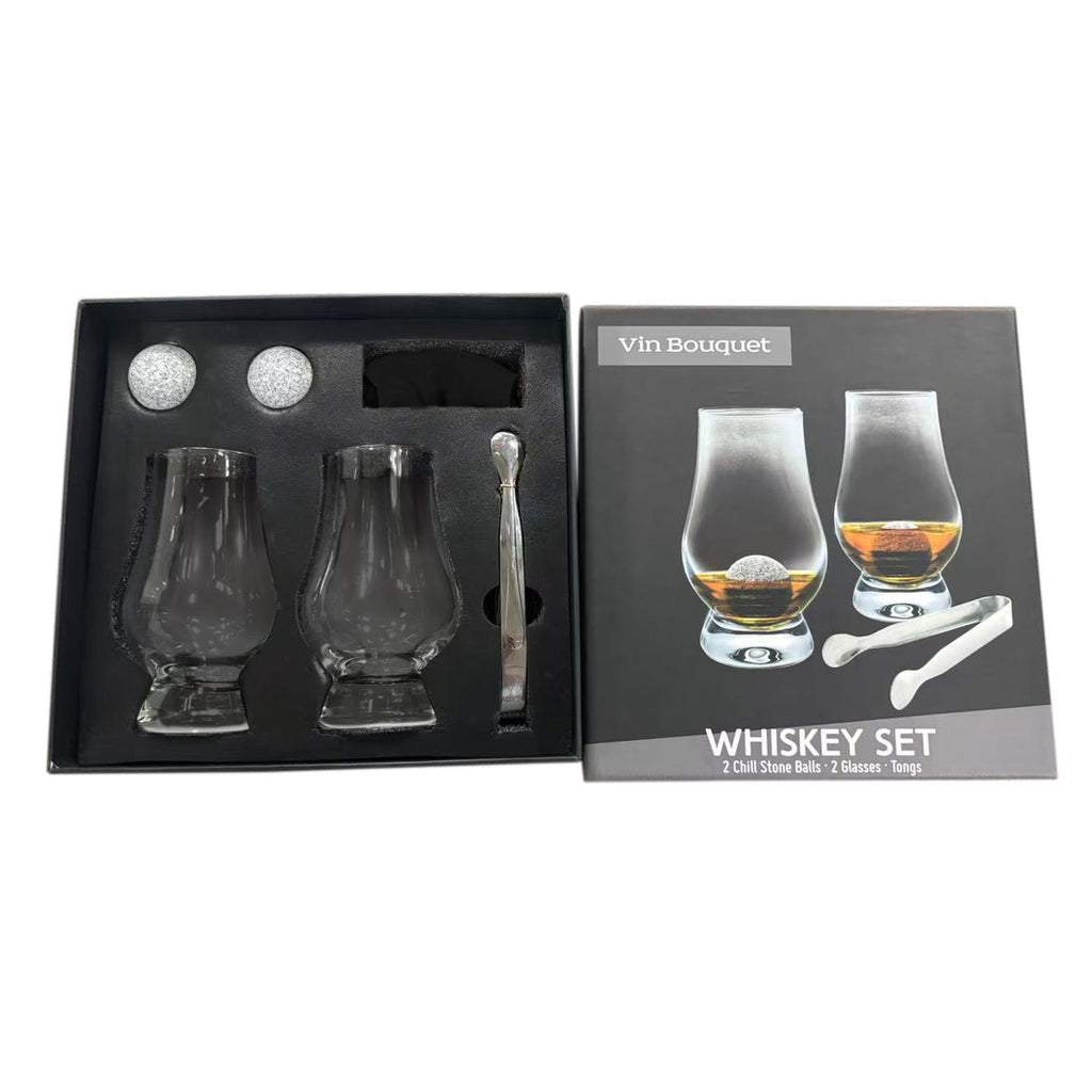 Set 2 Vasos Whisky Clásicos con Piedras Frías y Pinzas