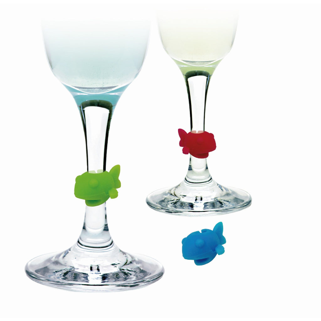 Set de 8 marcacopas de silicona surtidos