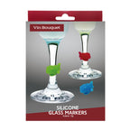 Set de 8 marcacopas de silicona surtidos
