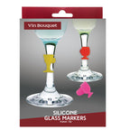 Set de 8 marcacopas de silicona surtidos