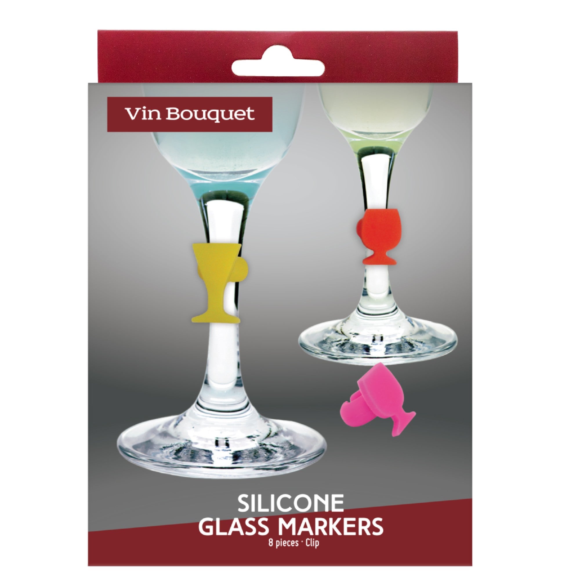 Set de 8 marcacopas de silicona surtidos