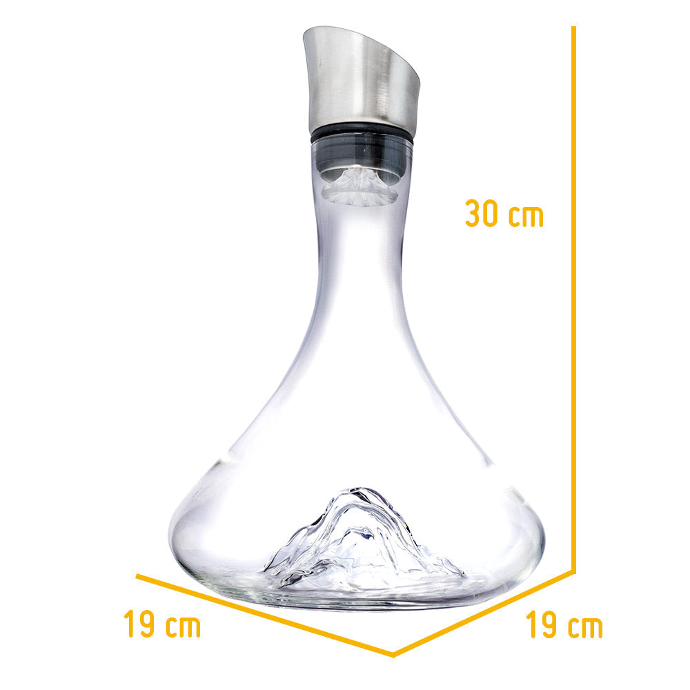 Decantador de Vino Montaña 1,5 L con Oxigenador y Vertedor