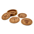 Set de posavasos de corcho natural con soporte