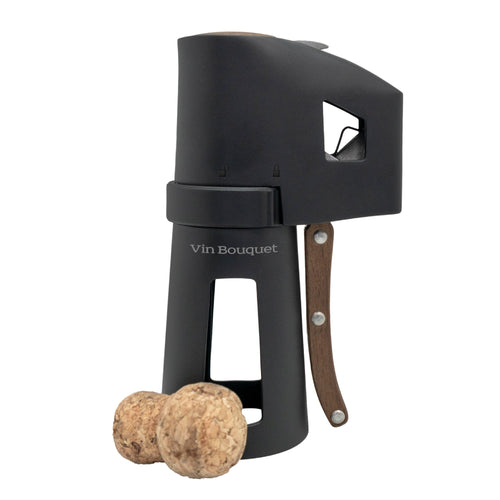 Abridor de champán con mango de madera ergonómico