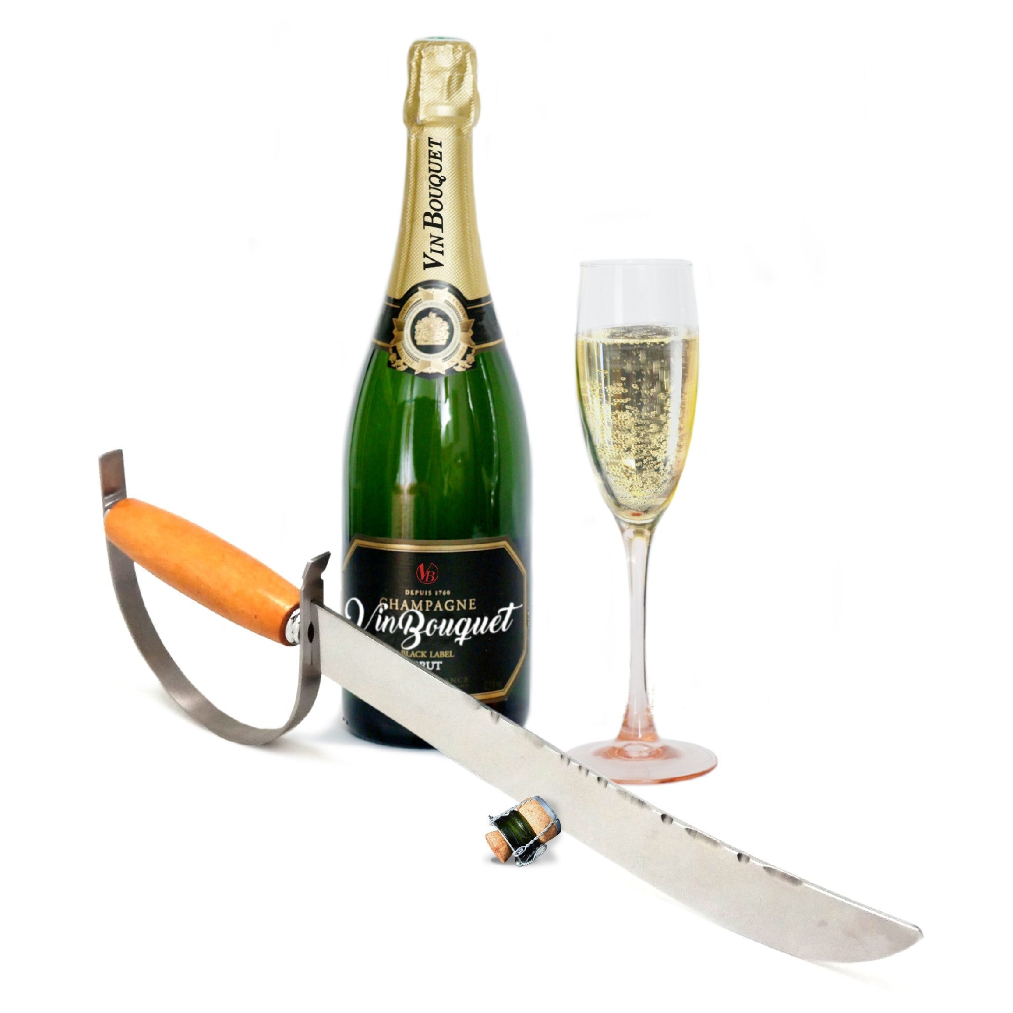 Sable de sabrage para abrir champagne con estilo