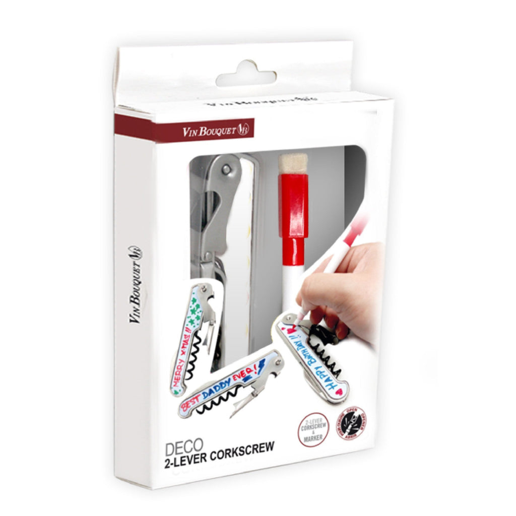 Sacacorchos personalizable con rotulador y abridor