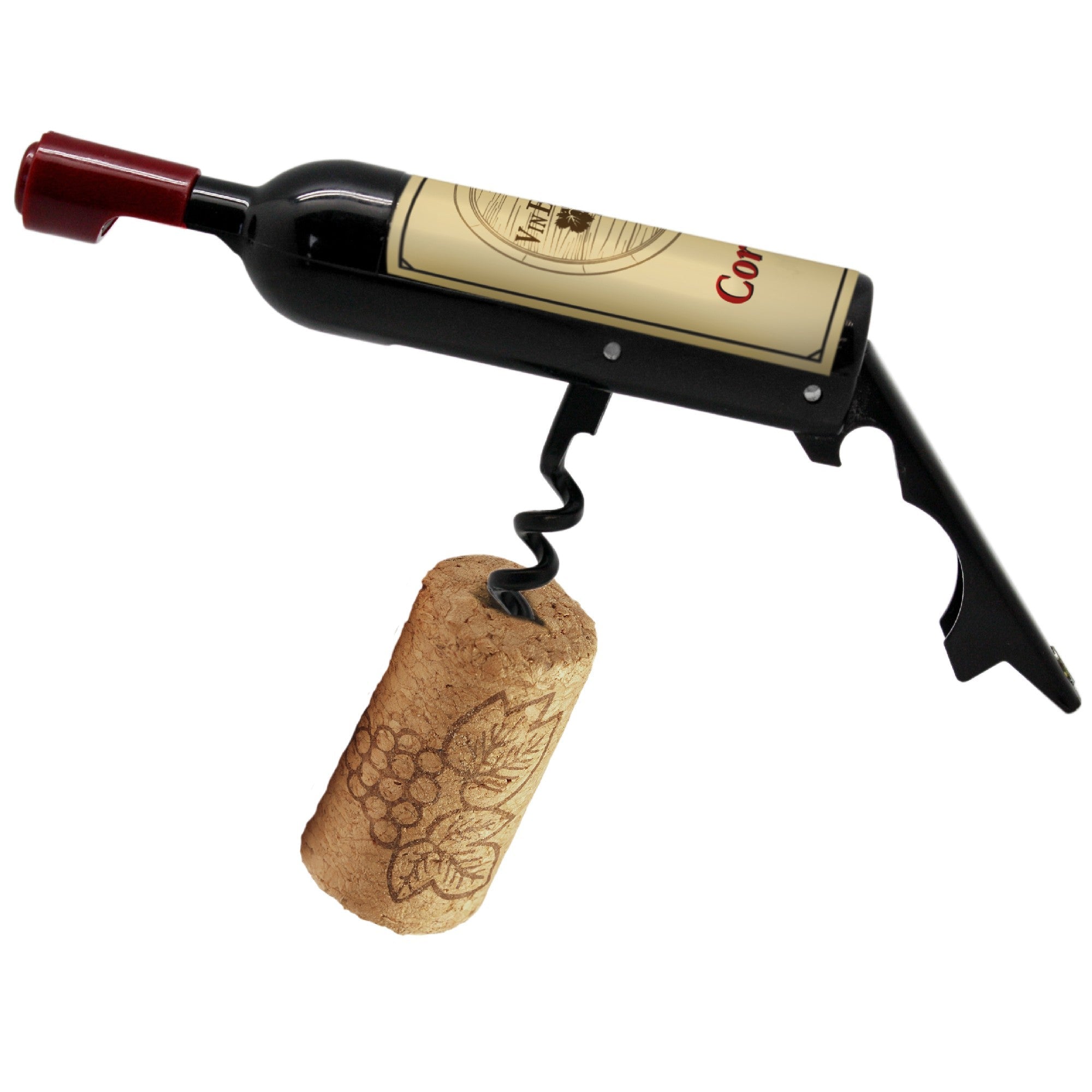 Sacacorchos forma botella de vino con imán