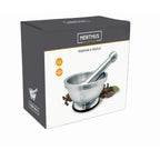 Mortero de acero inoxidable con base antideslizante