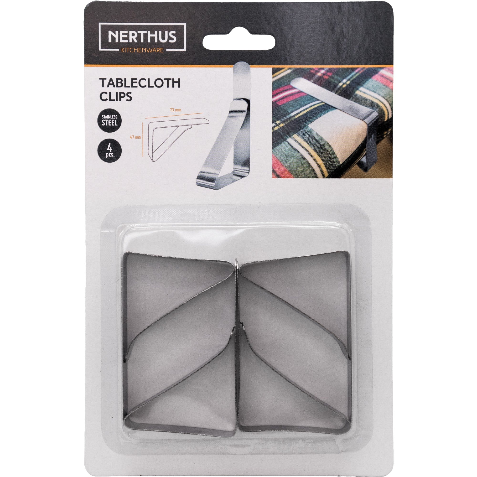 Clip ajustable para mantel de acero inoxidable