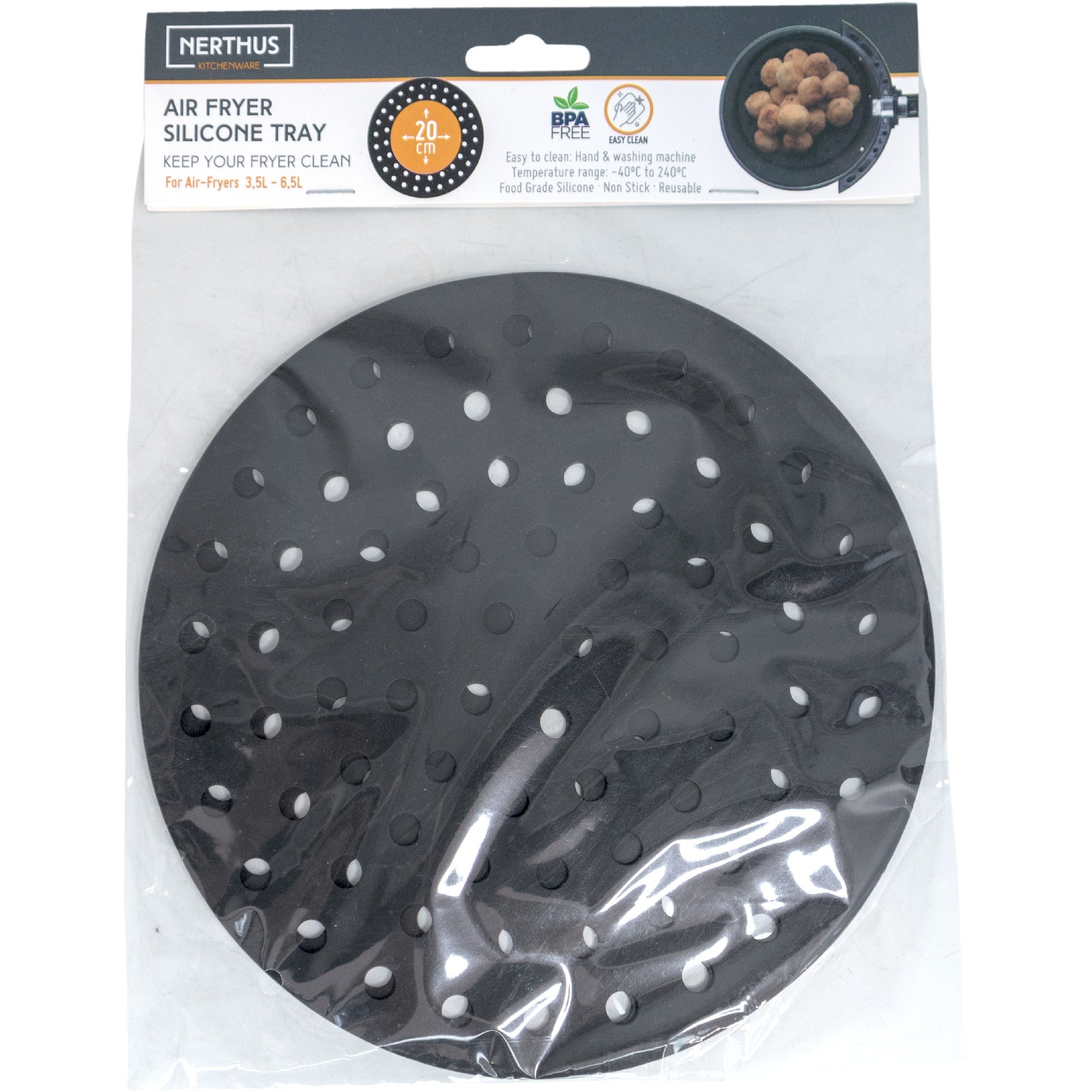 Bandeja de Silicona Perforada para Freidora de Aire – 20x20 cm