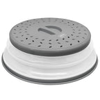 Tapa plegable para microondas con cesta de drenaje