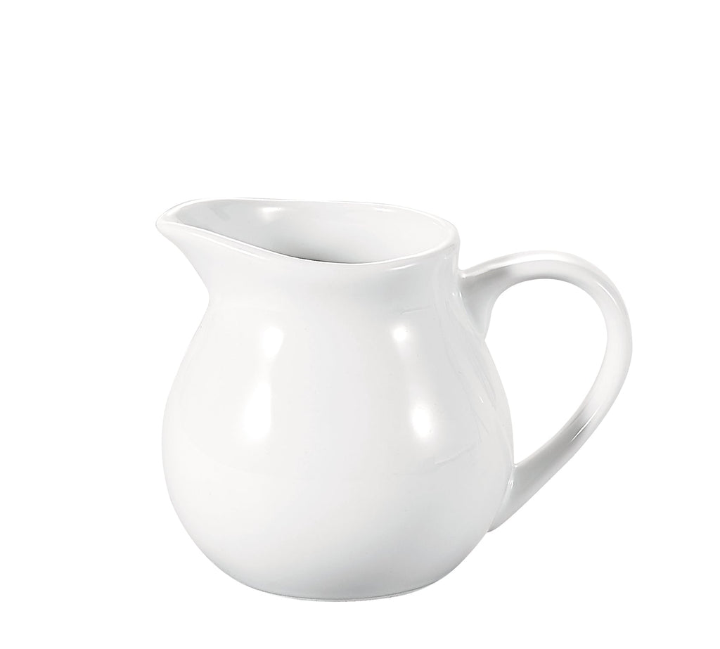 Jarra de leche de porcelana blanca