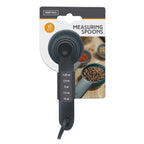 Set de 5 cucharas medidoras grises con medidas de 1,25 ml a 15 ml