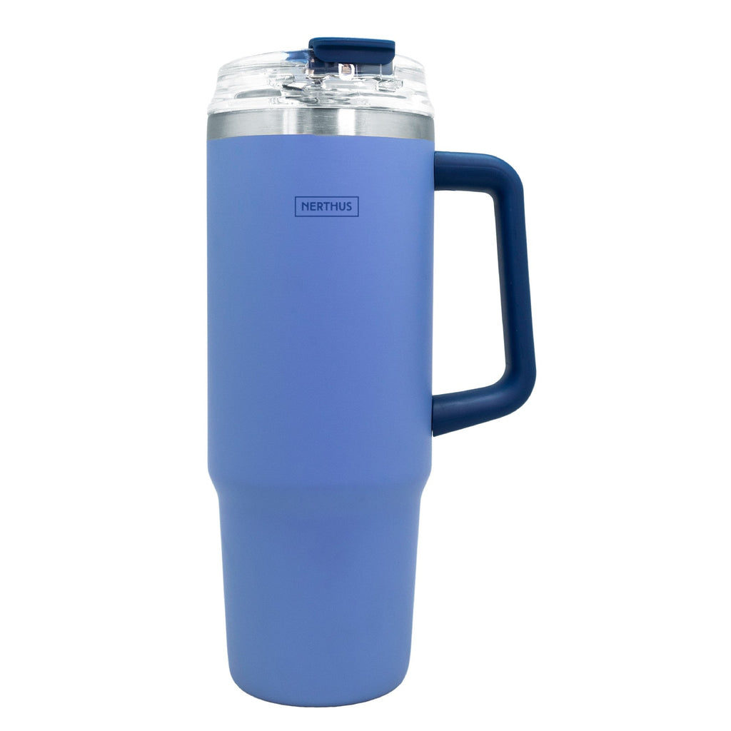 Taza térmica con tapa hermética y pajita