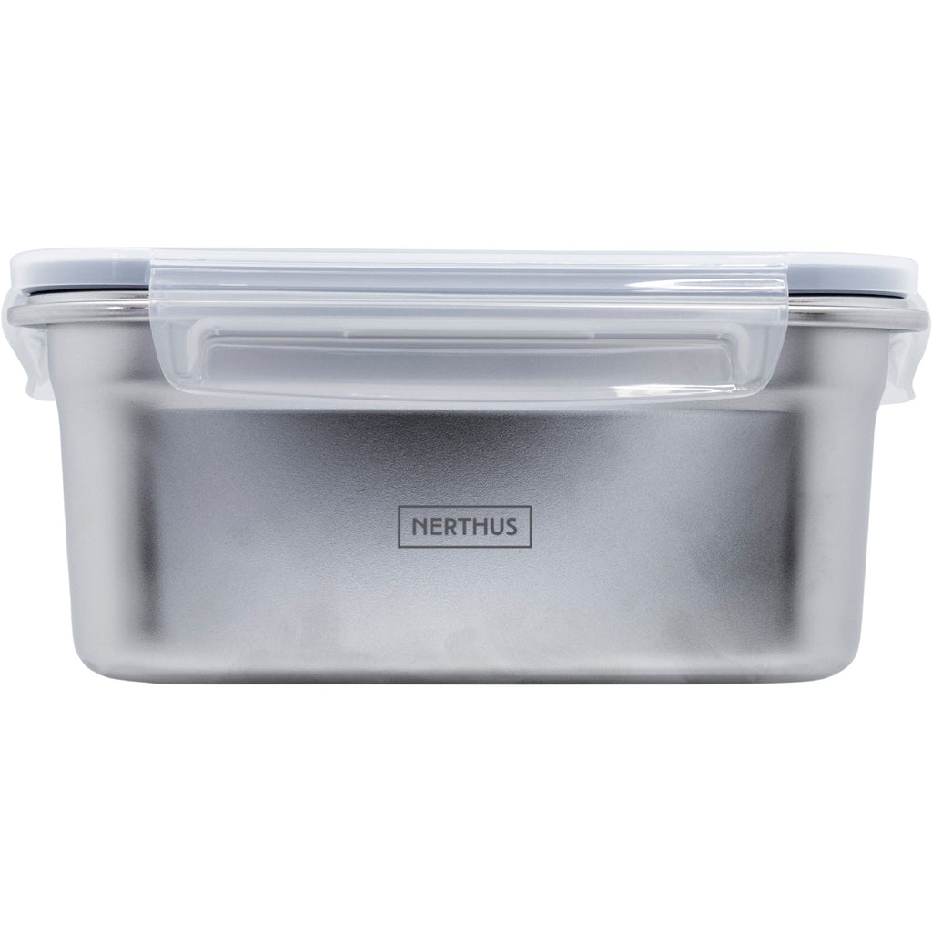 Recipiente Hermético de Acero Inoxidable Apto para Microondas - Rectangular