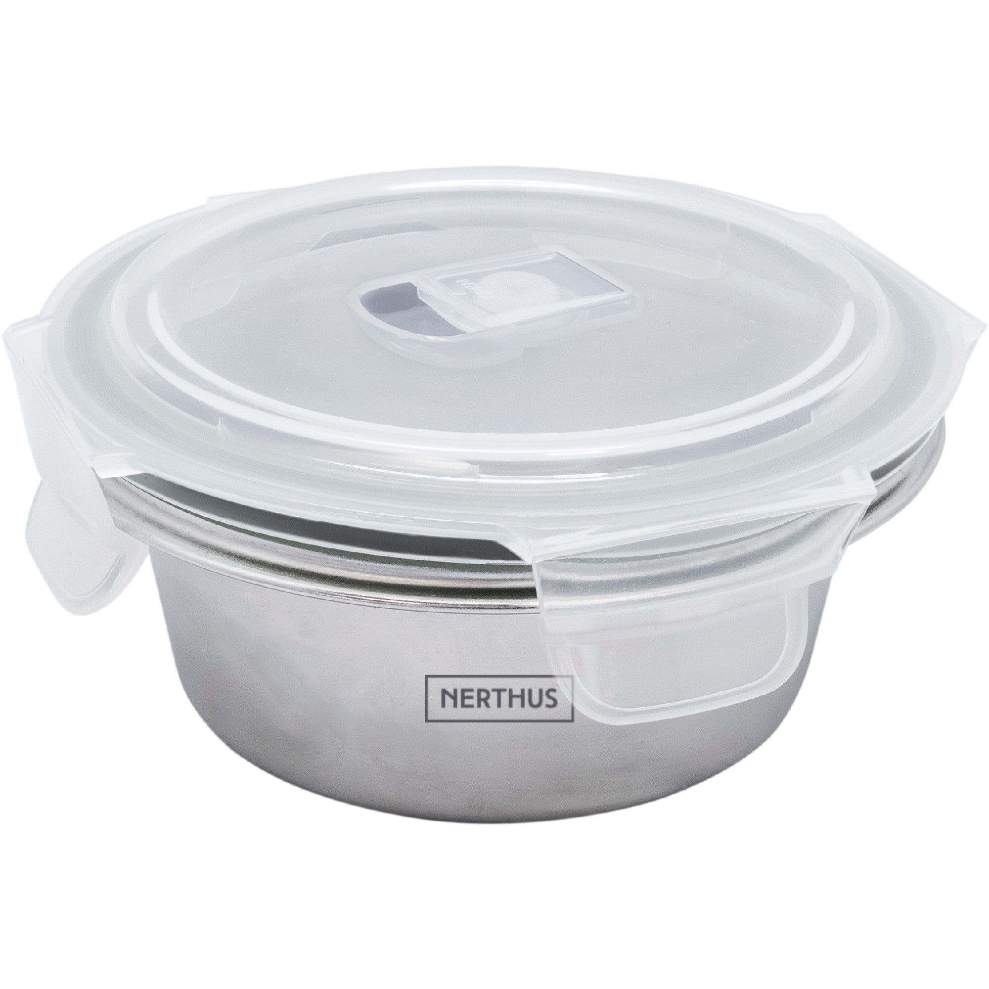 Recipiente Hermético de Acero Inoxidable Apto para Microondas - Redondo