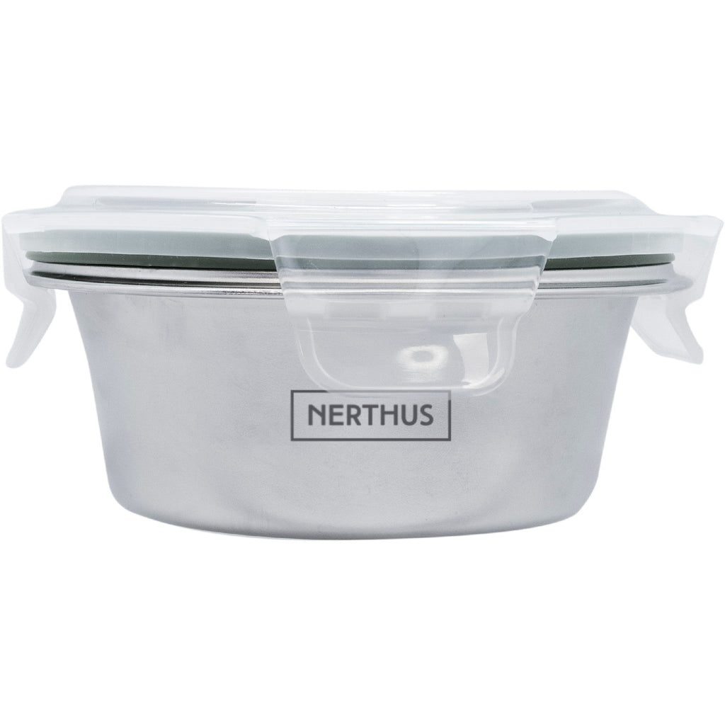 Recipiente Hermético de Acero Inoxidable Apto para Microondas - Redondo