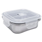 Recipiente Hermético de Acero Inoxidable Apto para Microondas - Cuadrado