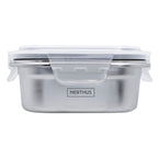 Recipiente Hermético de Acero Inoxidable Apto para Microondas - Cuadrado