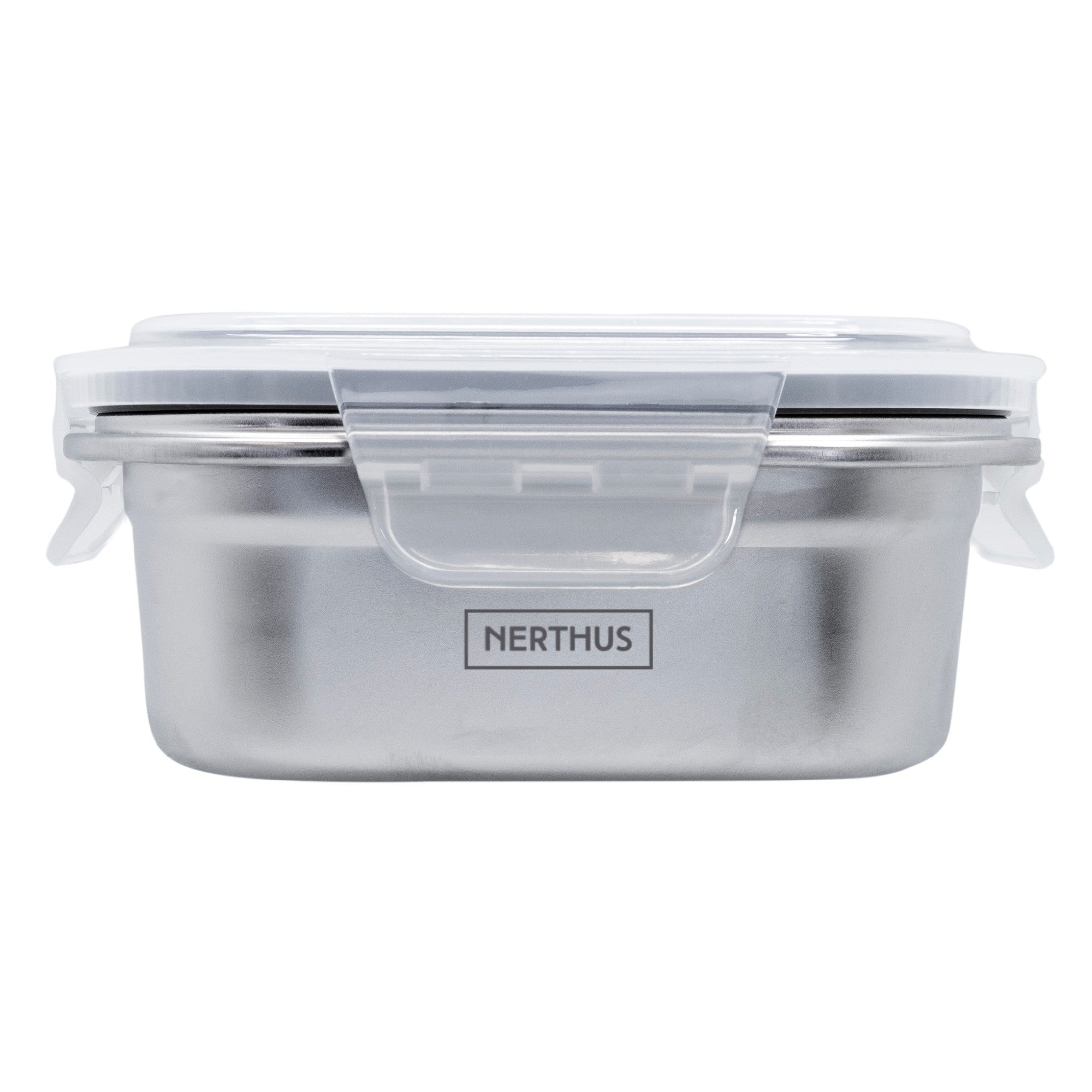 Recipiente Hermético de Acero Inoxidable Apto para Microondas - Cuadrado