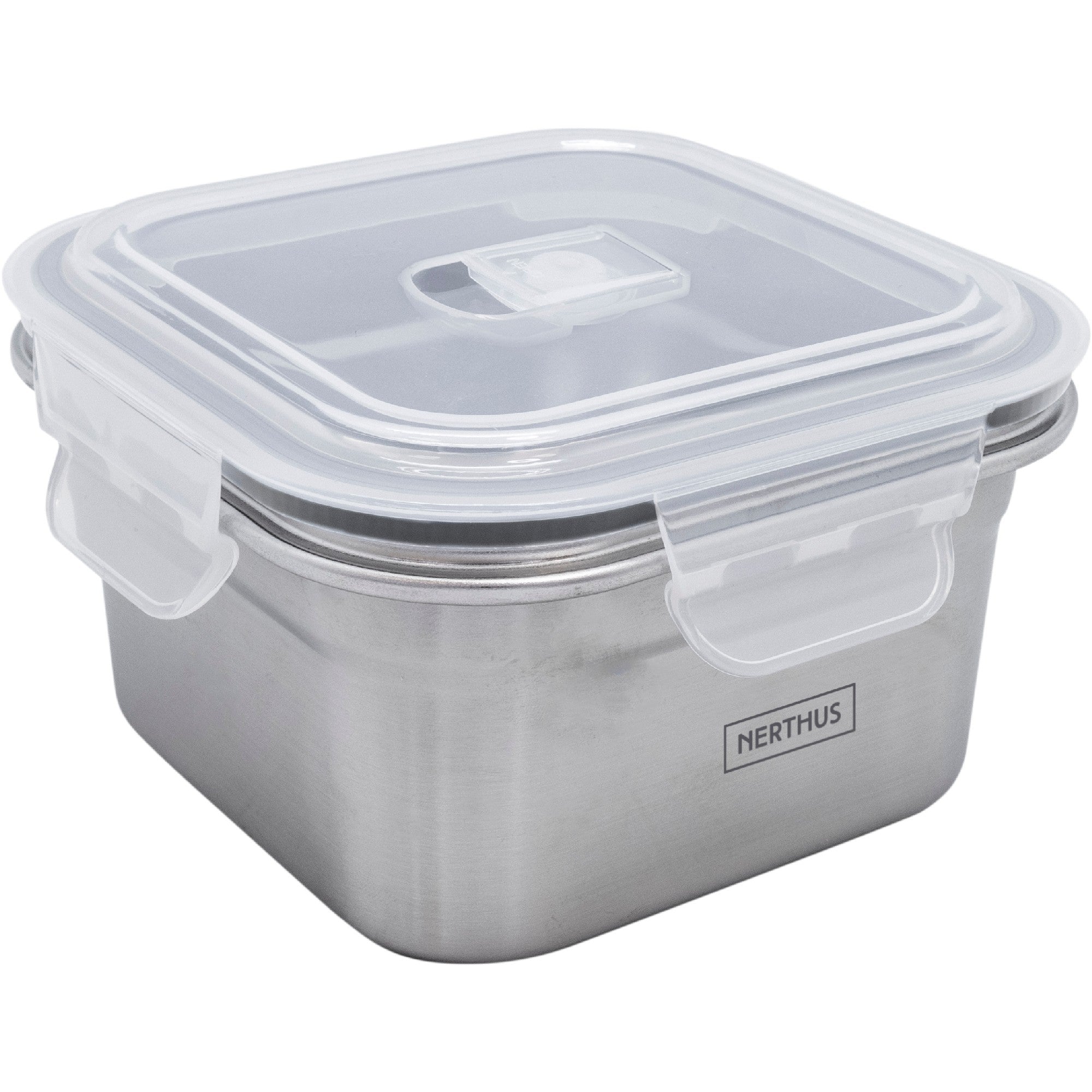 Recipiente Hermético de Acero Inoxidable Apto para Microondas - Cuadrado