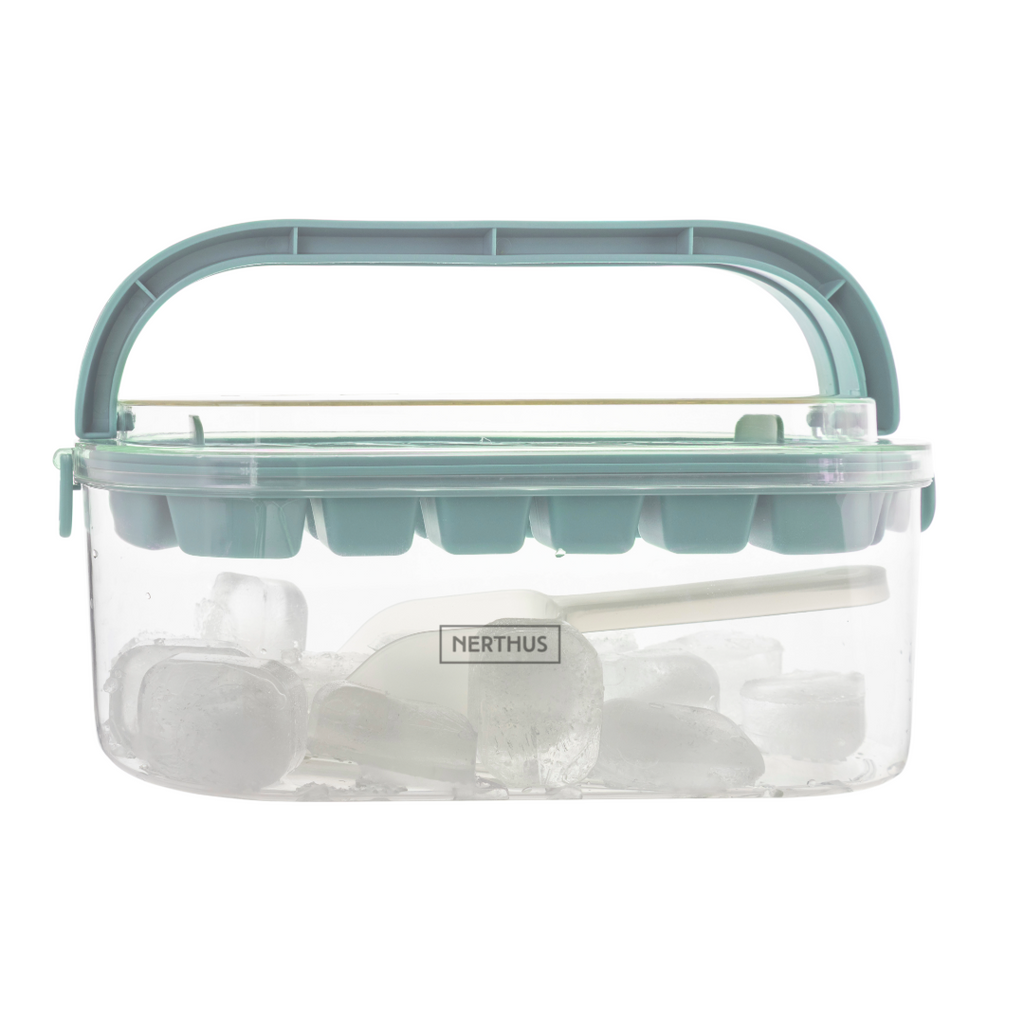 Cubitera con Asas, Bandeja para 28 Cubitos y Cuchara