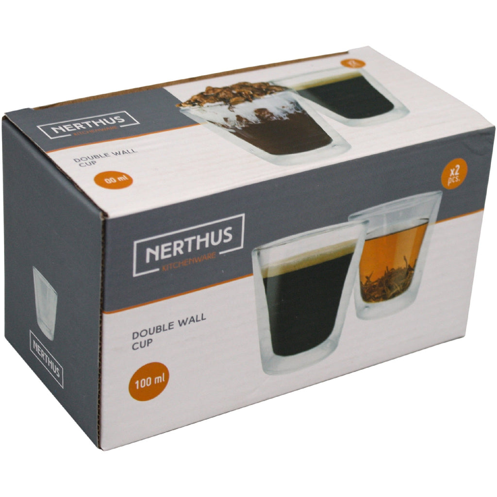 Vasos de cristal doble pared para café o té