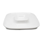 Plato Cuadrado para Snacks de Porcelana con Centro para Salsa