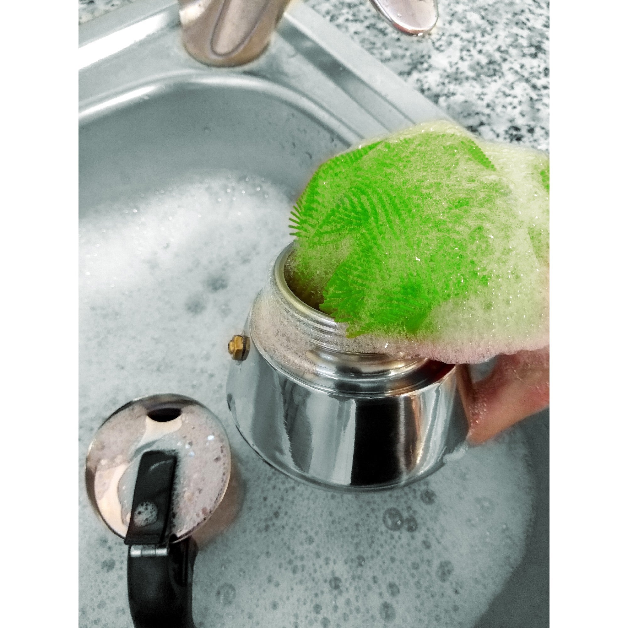 Guante estropajo de silicona doble cara multifunción