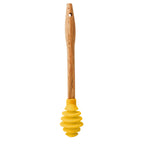 Cuchara para miel de silicona con mango de madera
