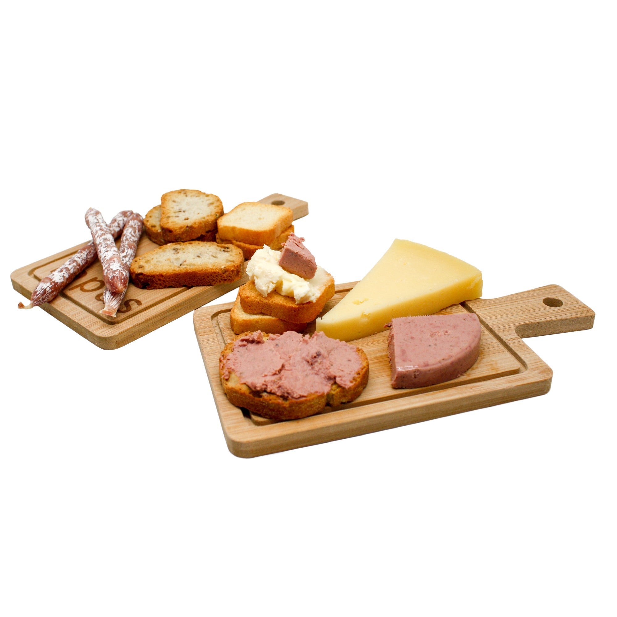 Tabla de bambú con mango para servir tapas