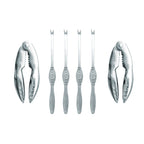 Set de utensilios para marisco con tenazas y pinchos