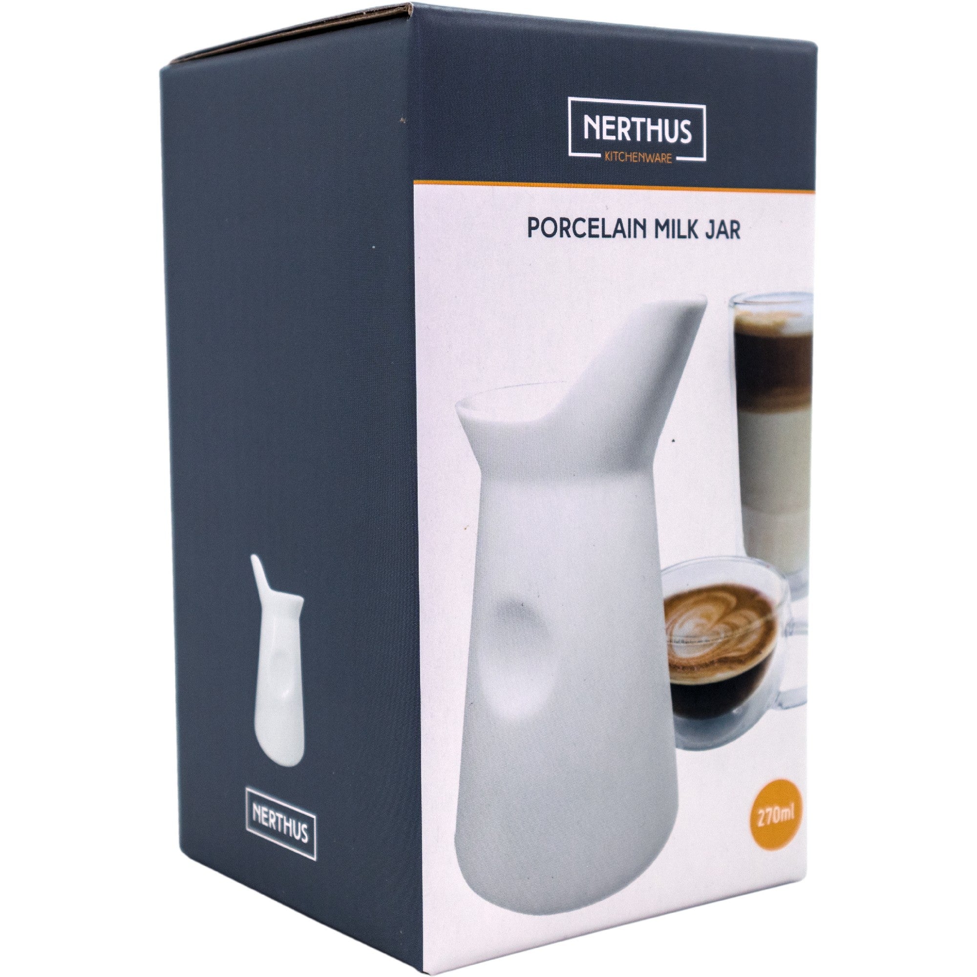 Lechera de porcelana blanca para café o té