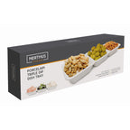 Plato de Porcelana para Aperitivos con 3 Cuencos