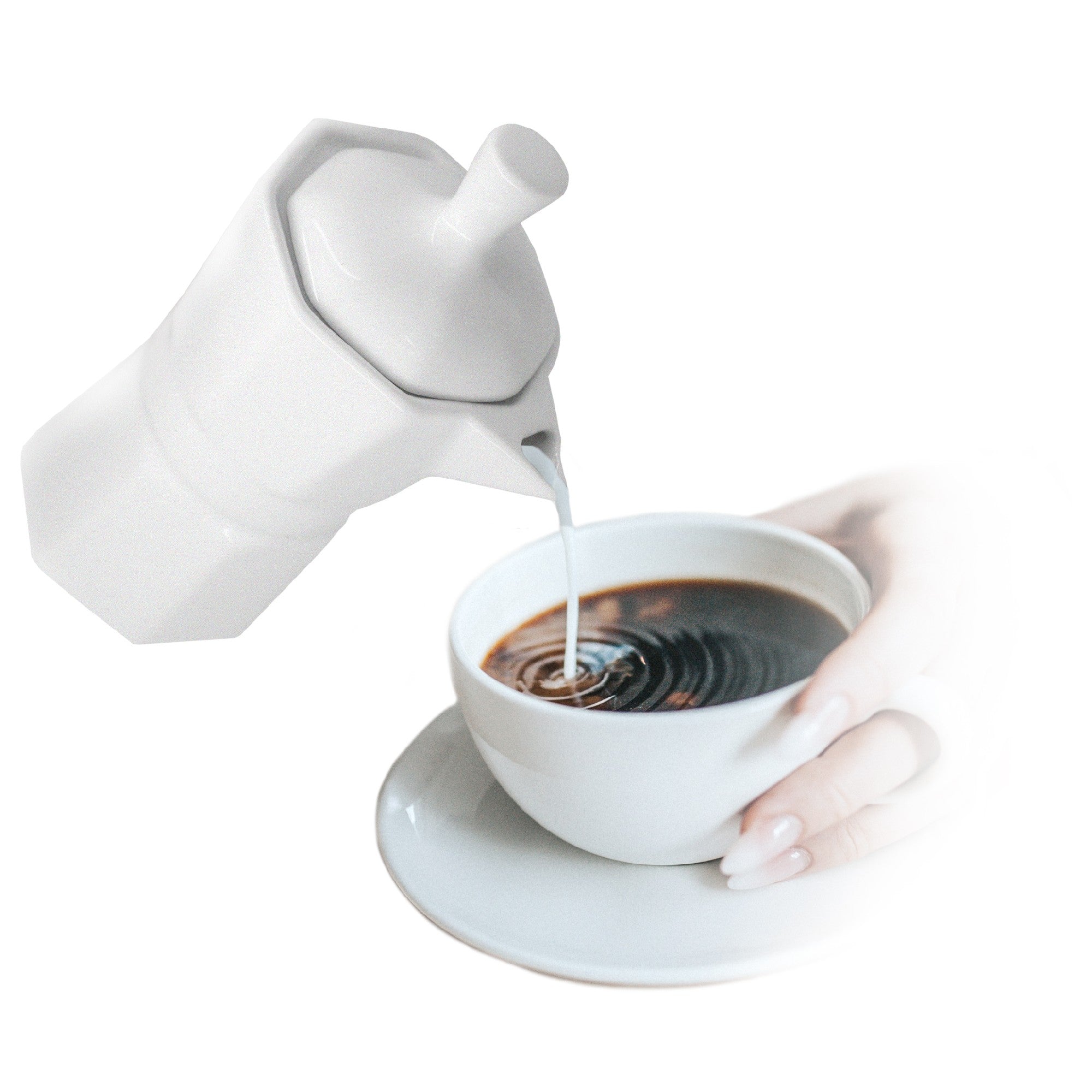 Jarra de leche de porcelana blanca 150 ml elegante