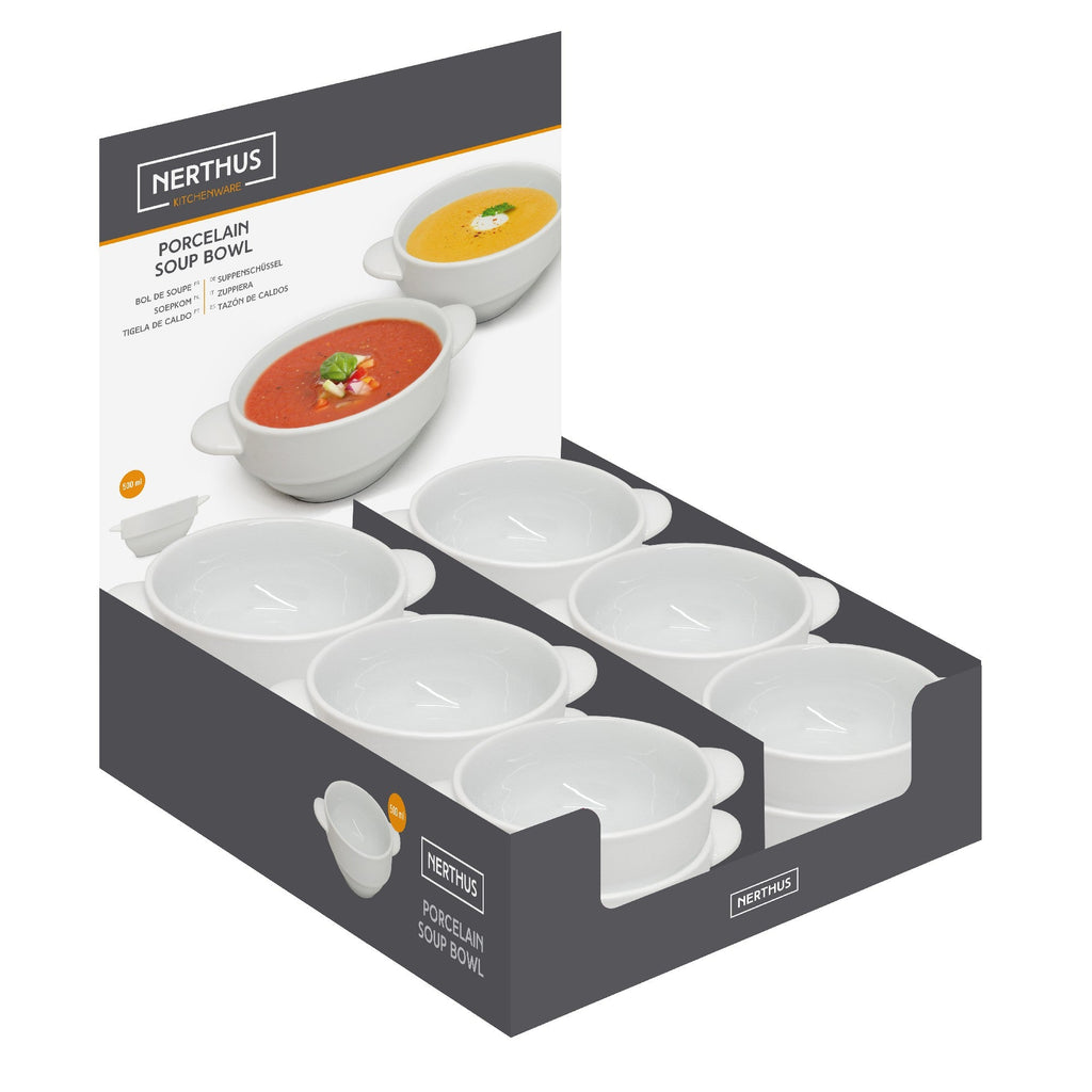 Cuenco de Porcelana para Sopa con Asas