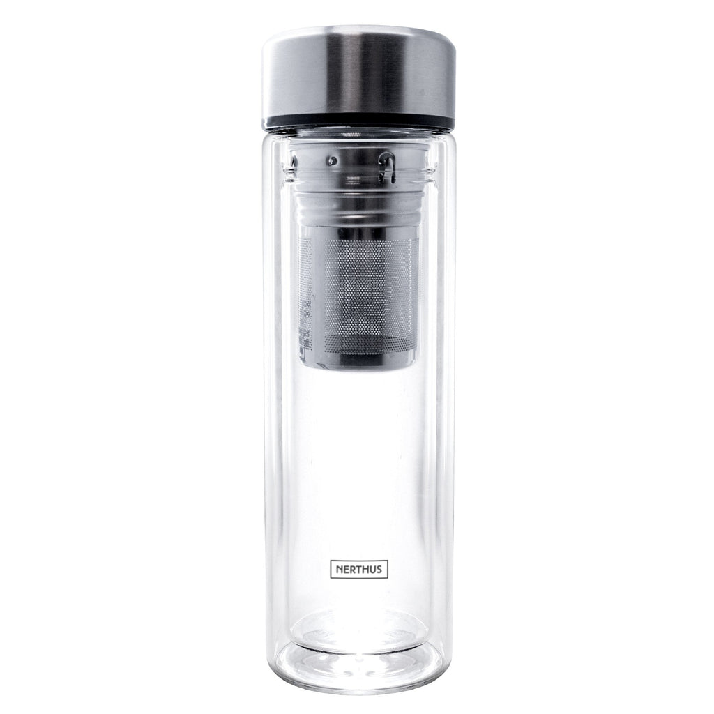 Botella Cristal 350 ml con Infusor y Doble Pared