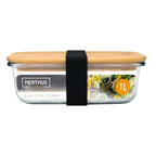 Recipiente Hermético de Cristal con Tapa de Bambú