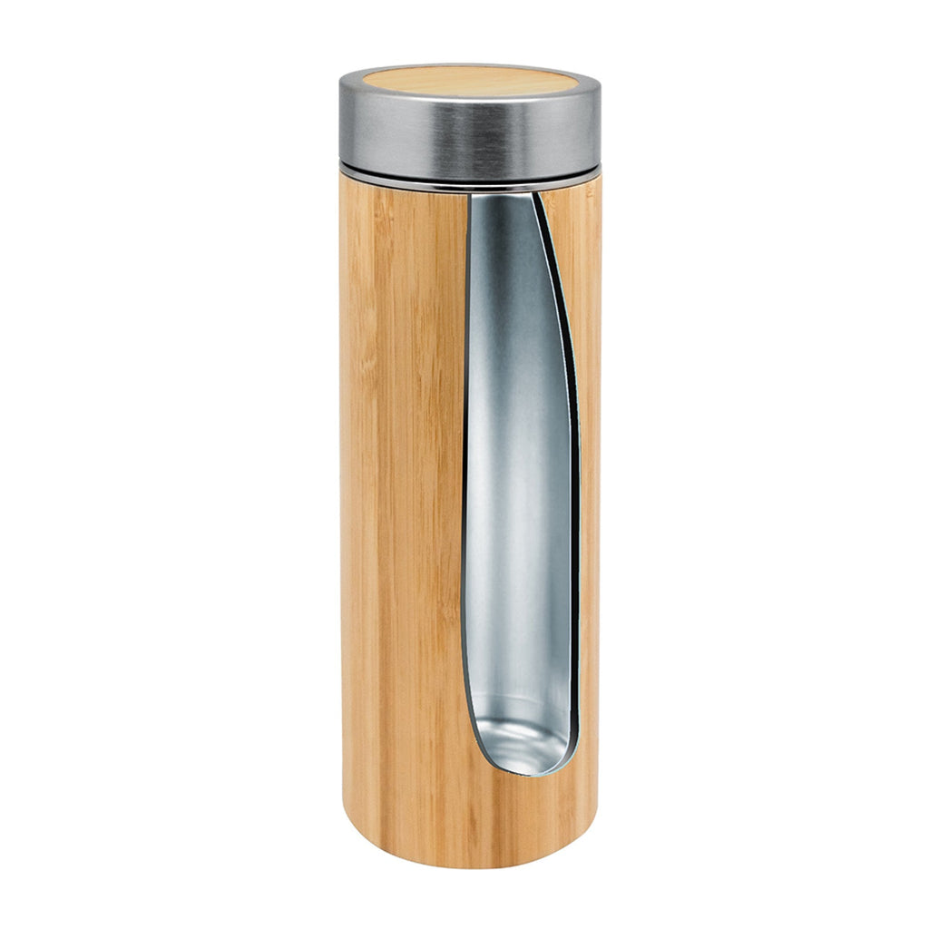 Botella Termo 360 ml con Infusor y Bambú