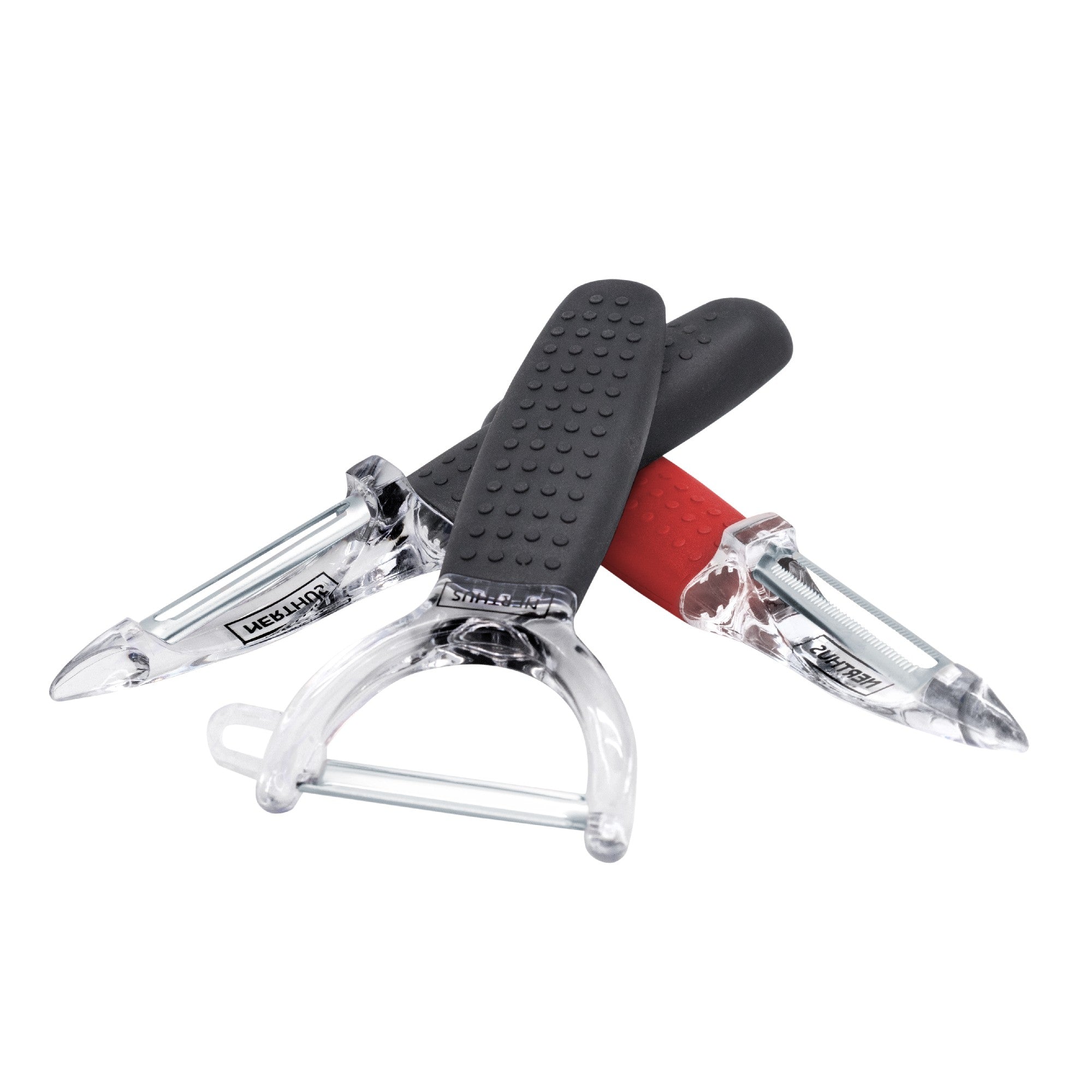 Set de peladores de acero inoxidable con mango ergonómico