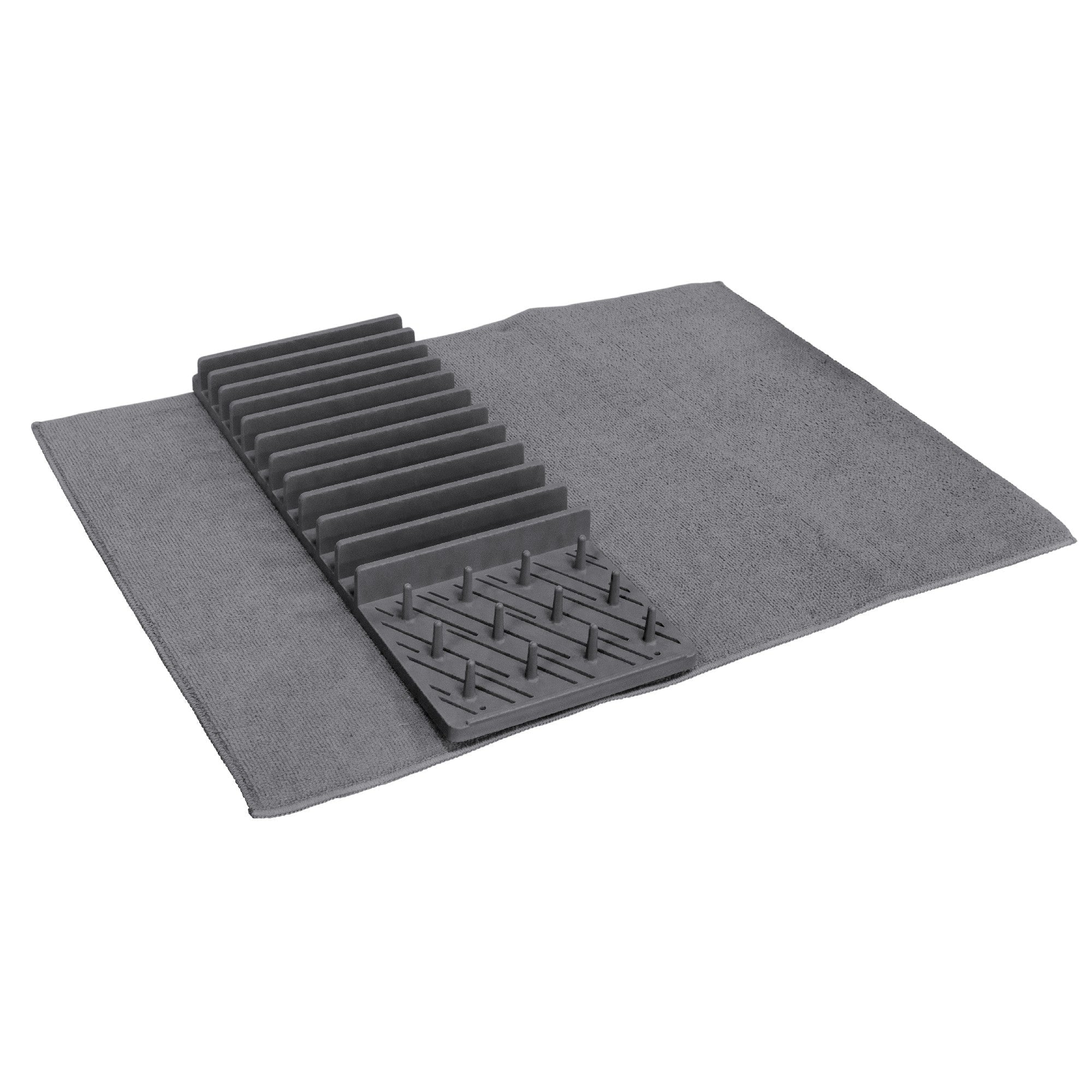 Escurreplatos con soporte y tapete de secado 43×60 cm