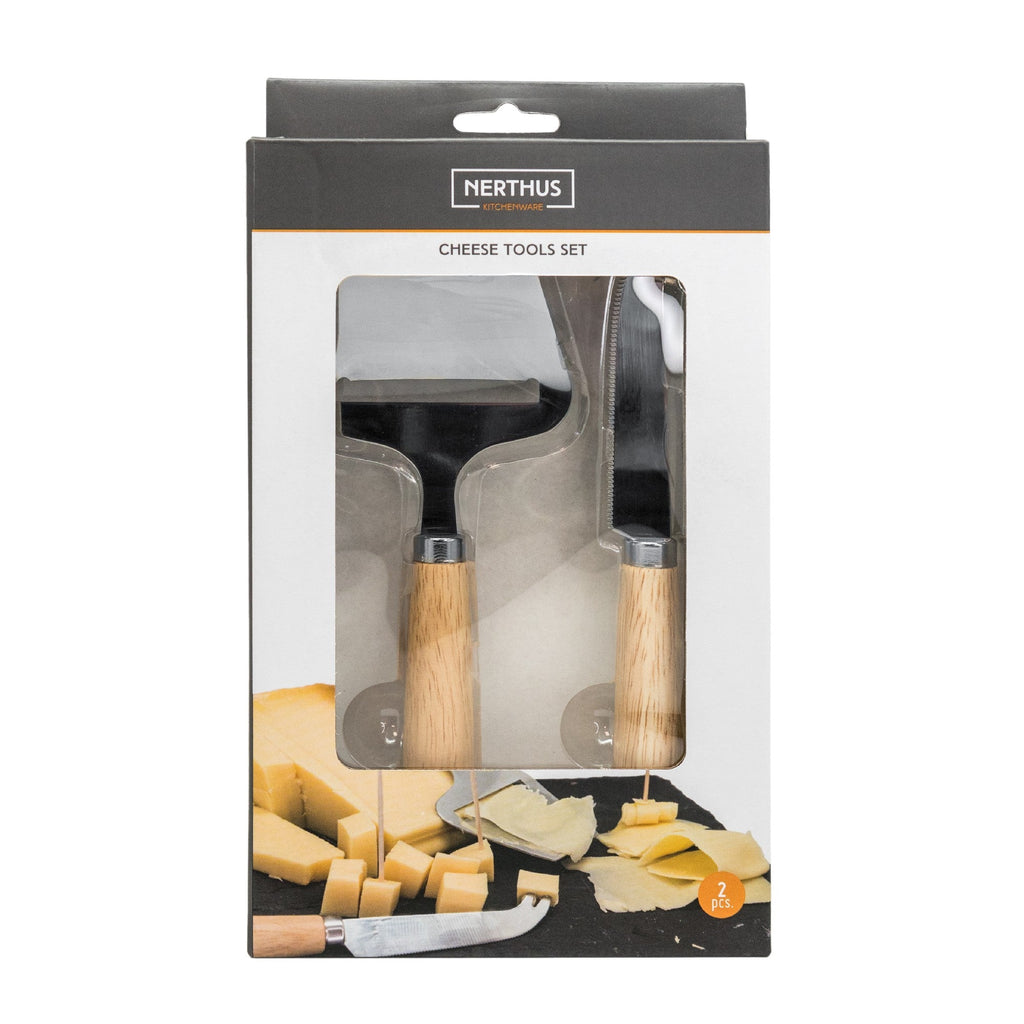Set de cuchillos para queso con mango de madera