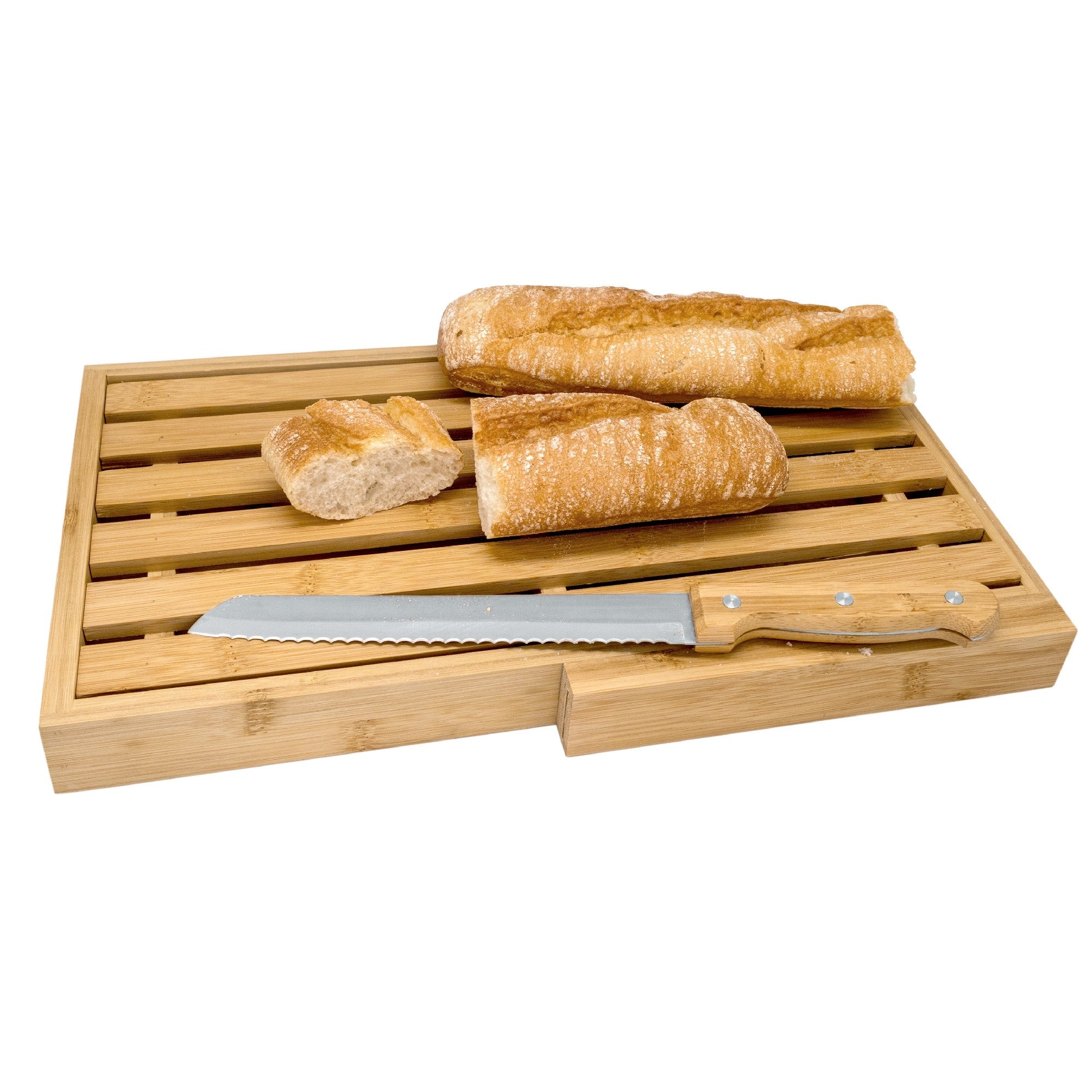 Tabla de Corte de Bambú con Cuchillo