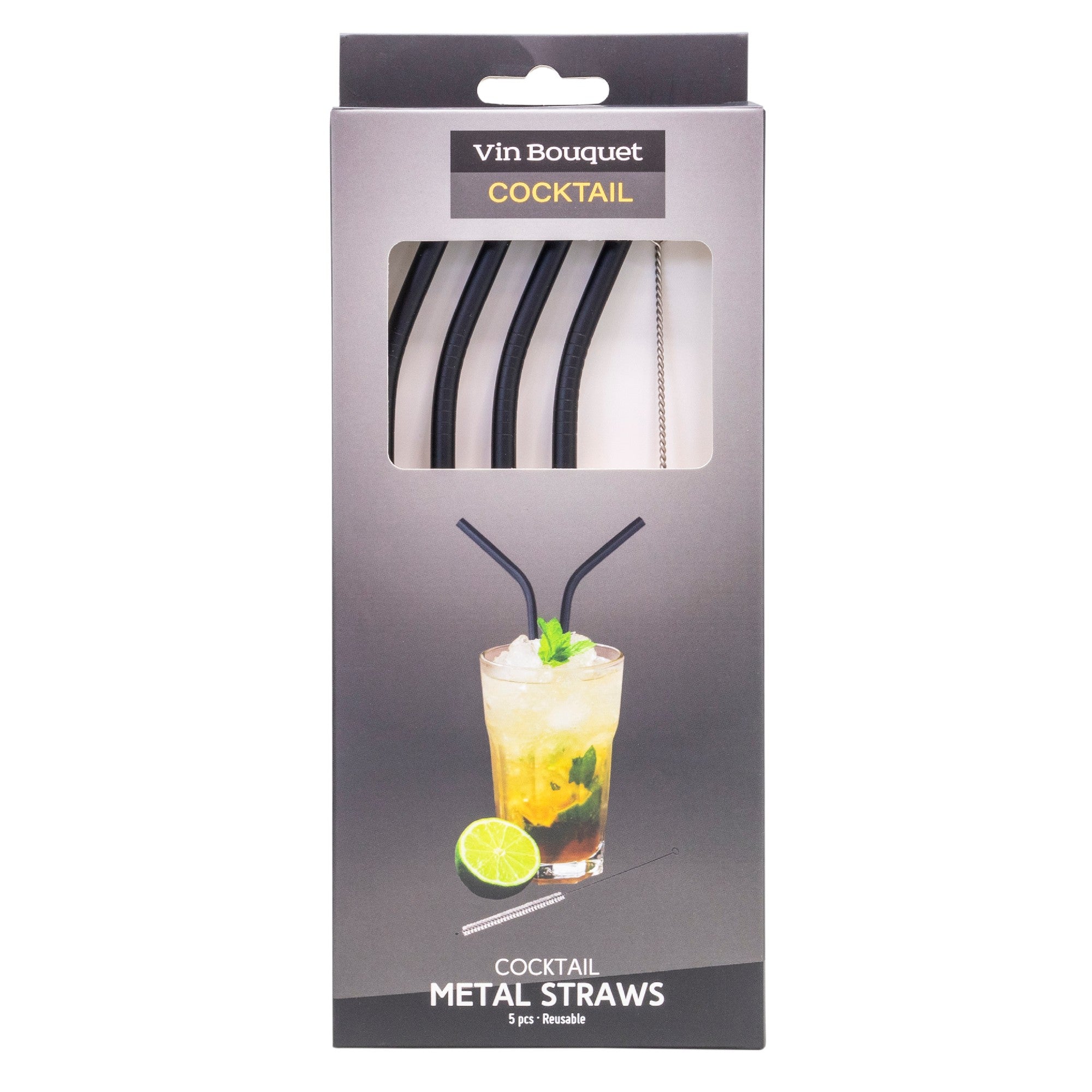 Pajitas de Acero Inoxidable Negras