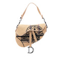 Mini Embroidered Jute Canvas Union Saddle Bag