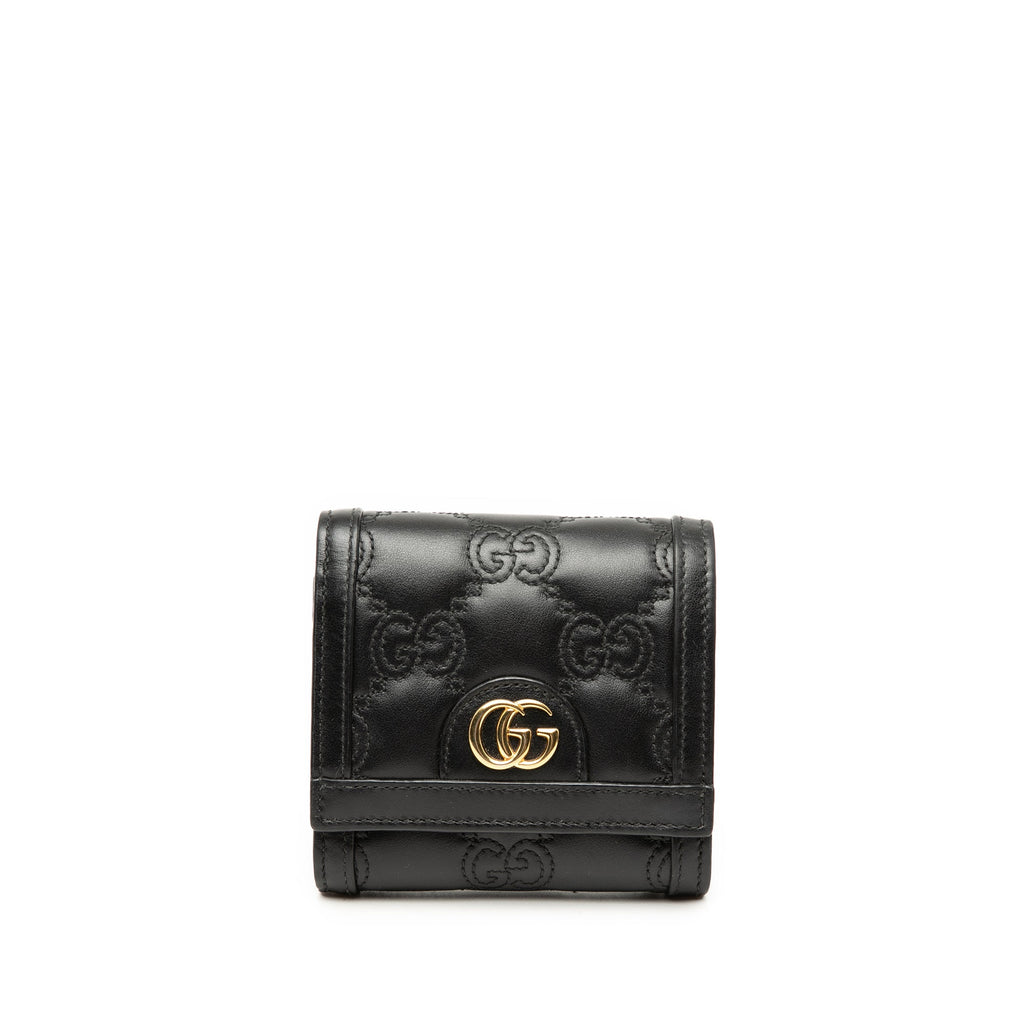 GG Matelasse Calfskin Card Case Wallet