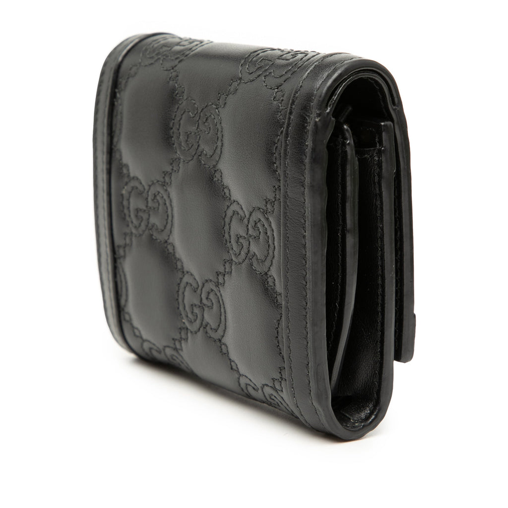 GG Matelasse Calfskin Card Case Wallet