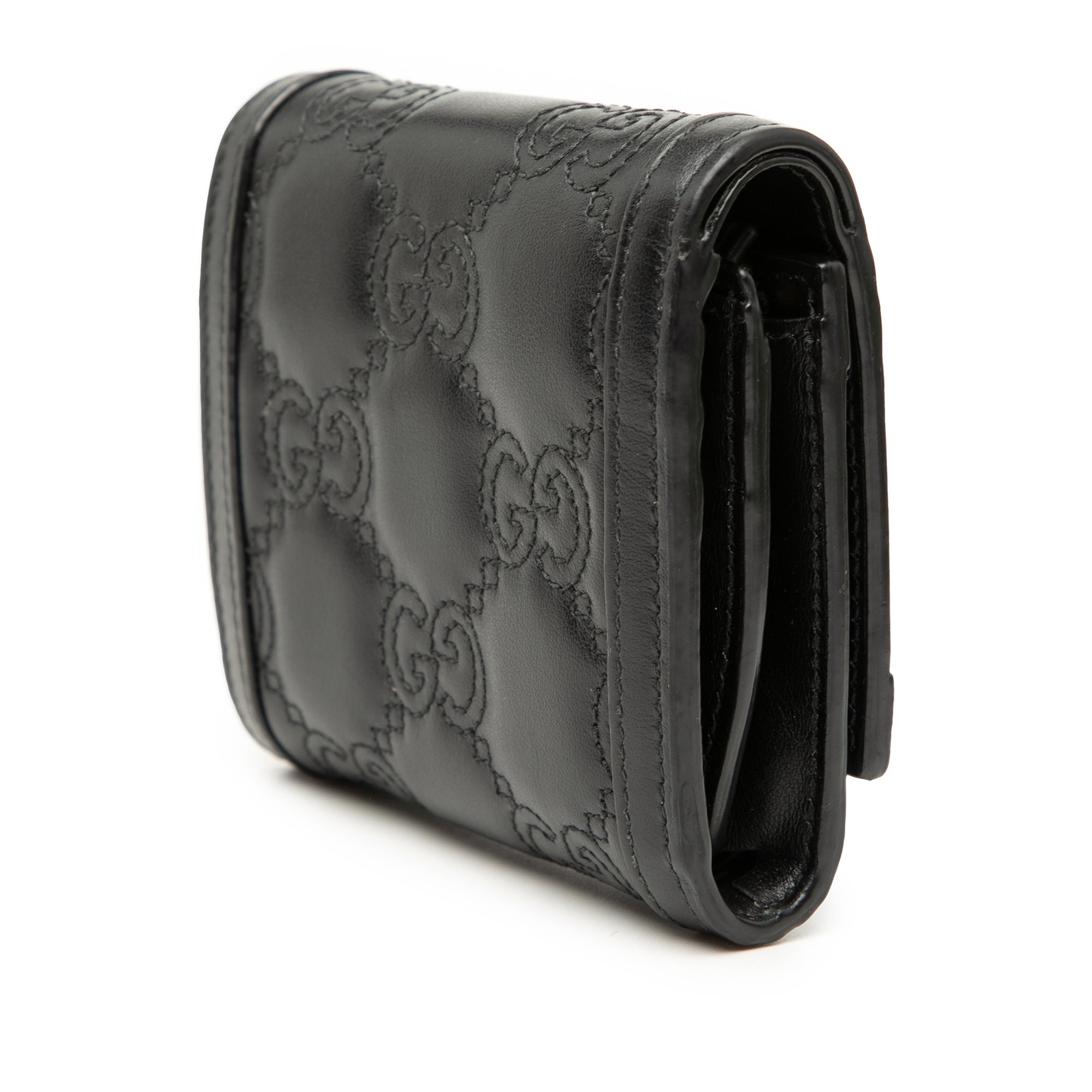 GG Matelasse Calfskin Card Case Wallet