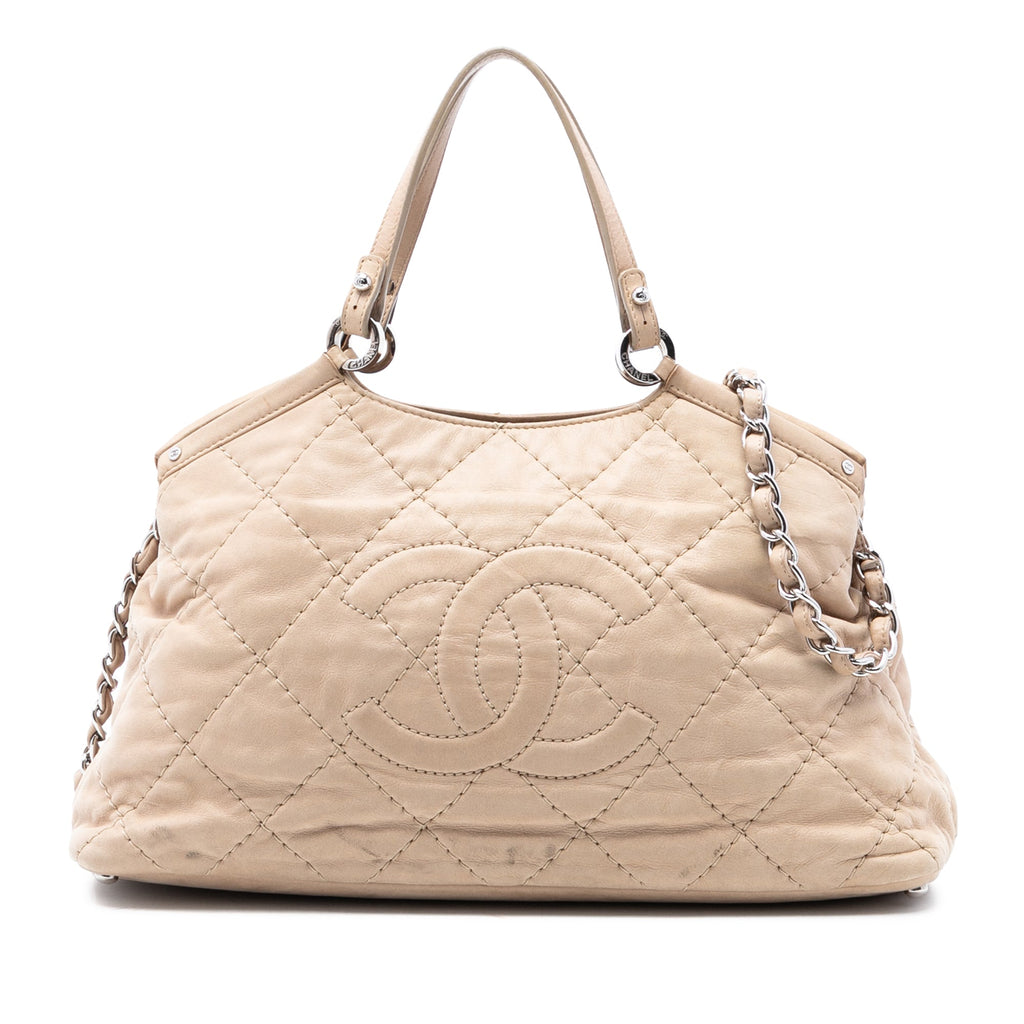 Small Iridescent Calfskin Sea Hit Tote