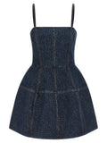 Fendi FF Jacquard Denim Dress — Dark blue